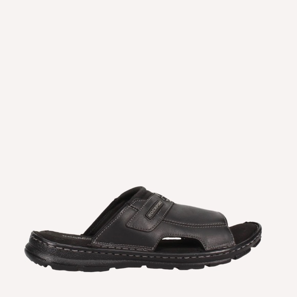 Rockport Men\'s Darwyn 2 Slide Sandals, in Black Leather. CI5687 main image 4